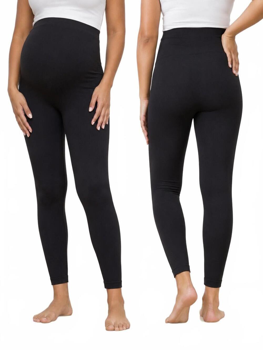 Blanqi Maternity Leggings In Black, Women's Size Large. Soft Stretchy Fabric Wit